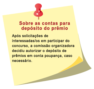 Sobre as contas para depsito do prmio